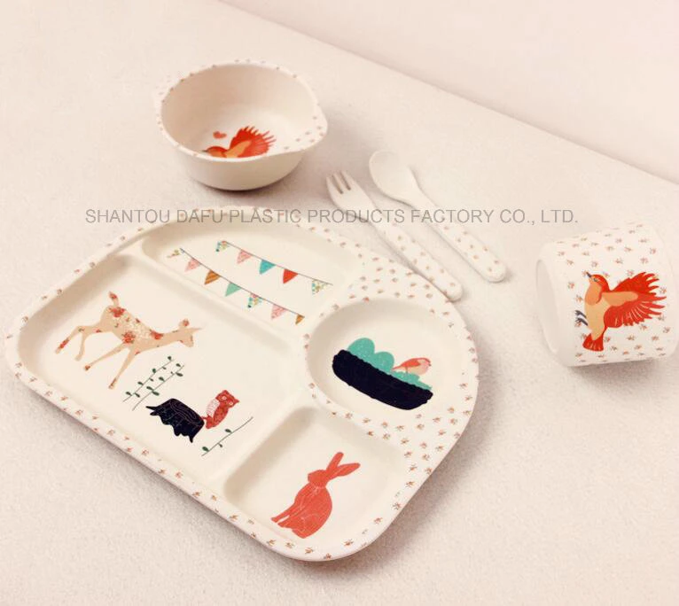 Basic Customization Child Bamboo Fiber Tableware Dinnerware Sets