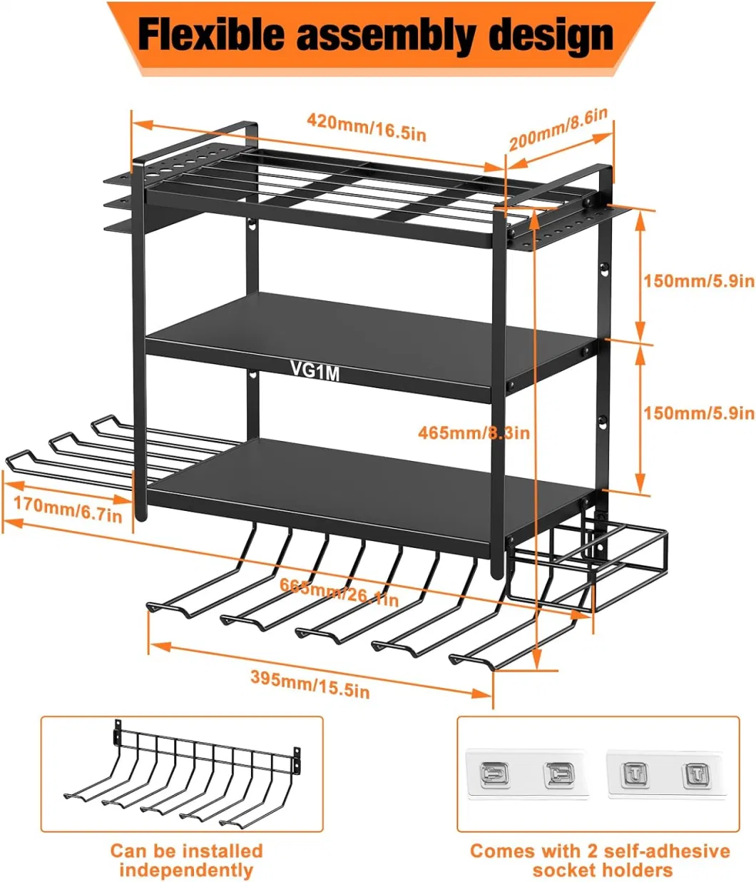 Heavy Duty Metal Power Tool Organizer Wall Mount Holder Storaging Organization