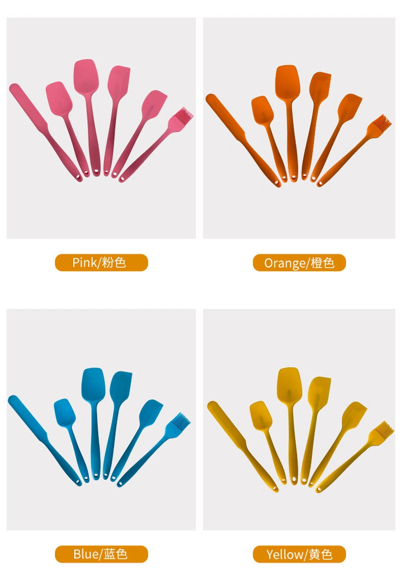 Highly Quality Kitchen Spatula Set Silicone Scrapers Spoon Non-Stick Silicone Cake BBQ Heat Resistant Cooking Baking Tools