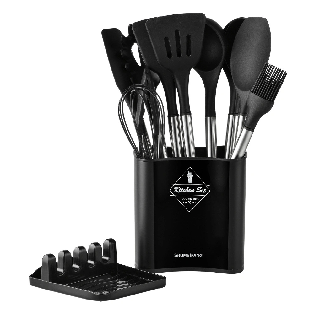 9PCS/11PCS Silicone Cooking Sets Stainless Steel Handle Kitchen Utensils Set