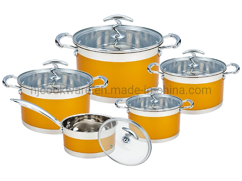 12PCS Stainless Steel Cookware with Blue Silicone Handle