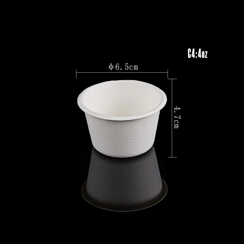 Eco-Friendly Wholesale Take-out Small Cup 4 Oz Bagasse Cup Biodegradable Tableware