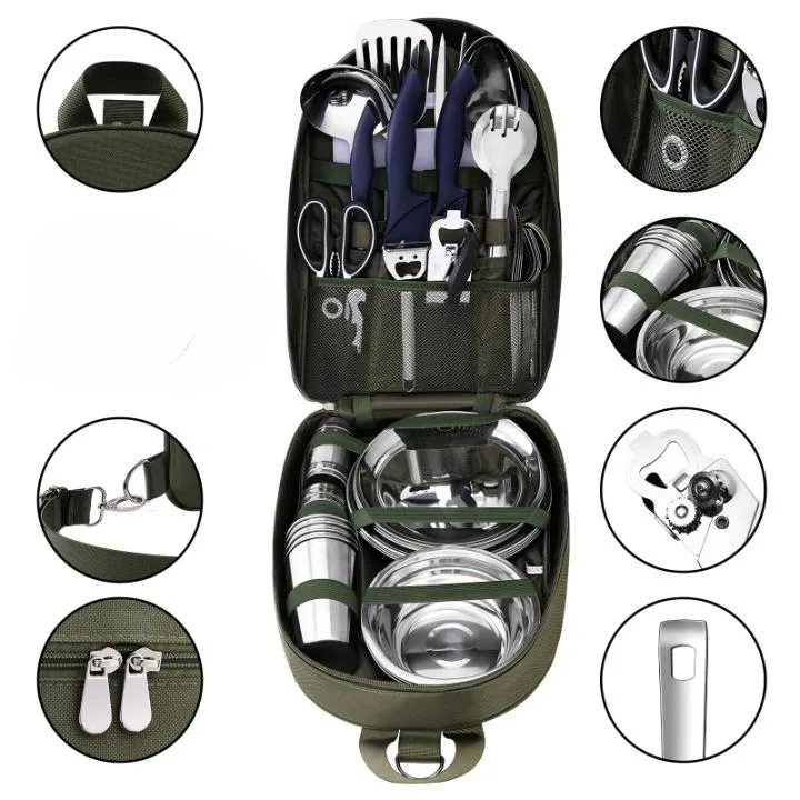 Hot Sale Camping Accessories Utensils Supplies Outdoor Equipment Camping Cookware Set