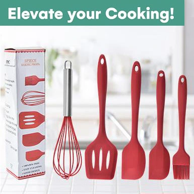 5 PCS Silicone Cooking Baking Utensils Kitchen Utensil Set Kitchen Gadgets Tools Sets