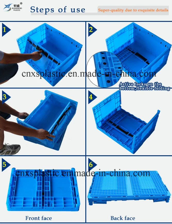 Folding Plastic Storage Bin / Container for Auto Industry Use