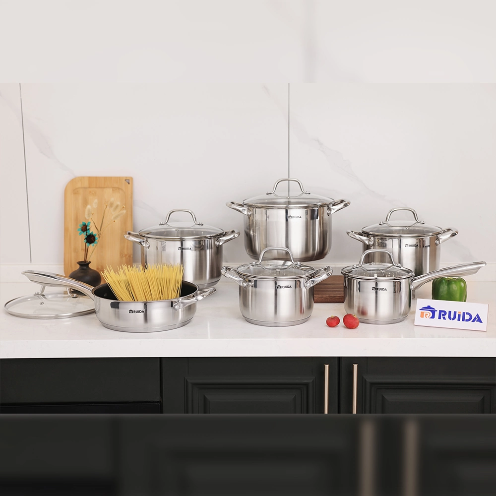 8PCS Kitchen Appliance Utensils Cooking Pot Stainless Steel Cookware Set Kitchenware