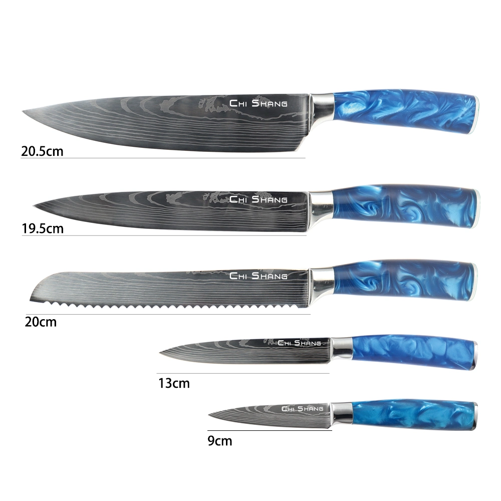 Hip-Home Japanese Knife Professional Damascus Pattern Chef Knives Set in Magnetic Box Kitchen Knife