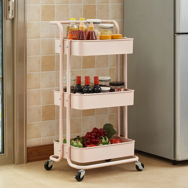 3 Tier Home Organizer Rolling Kitchen Storage Rack Trolley Cart with Wheels