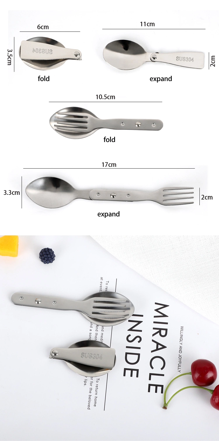 Portable Camping Kitchen Utensil Set Stainless Steel Flatware Set Outdoor Travel Dinner Set