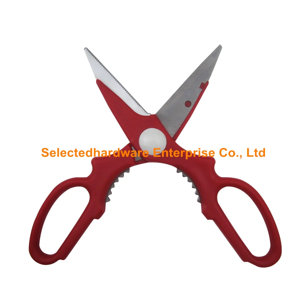 Multi-Function Kitchen Scissors Red ABS Handle Scissors