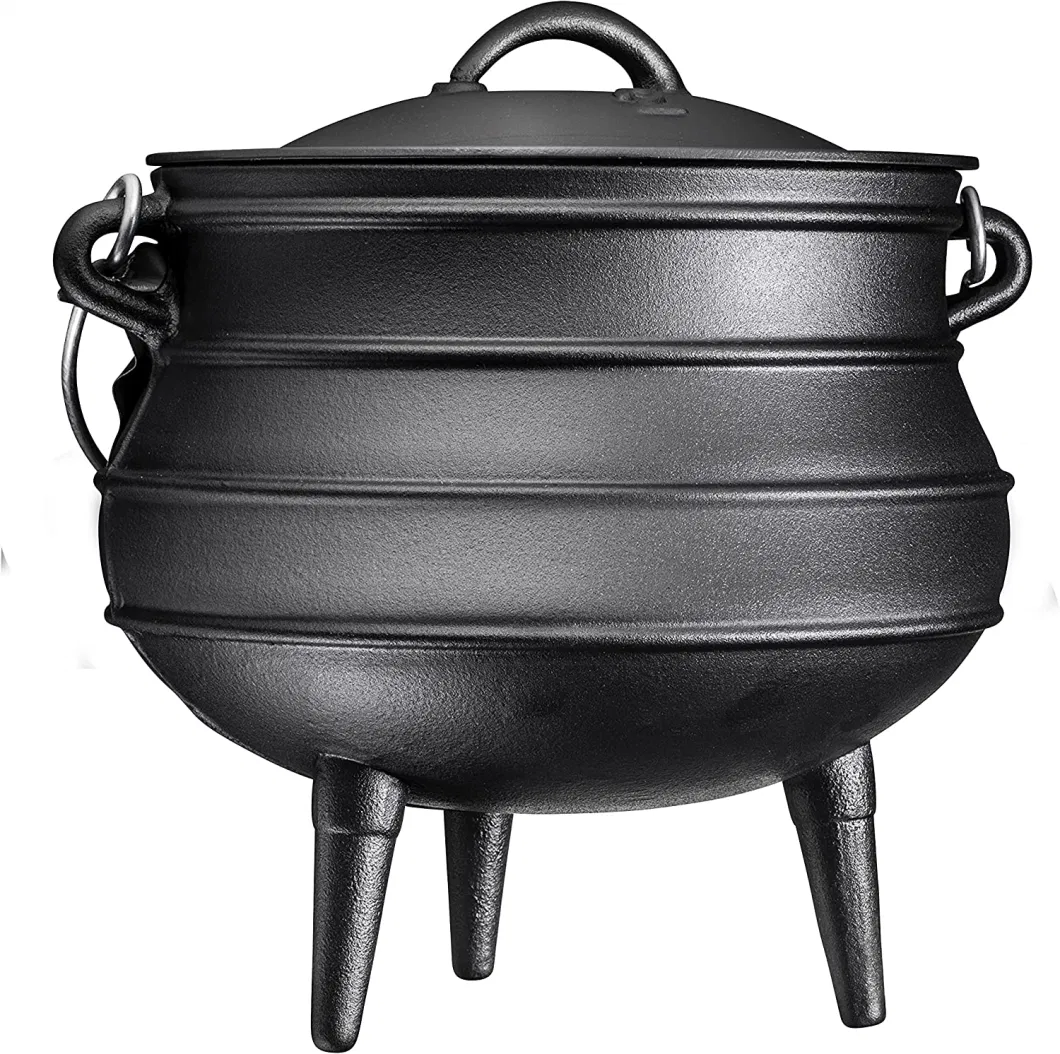 Outdoor Camping Cast Iron Cookware, Cast Iron Pot with Leg