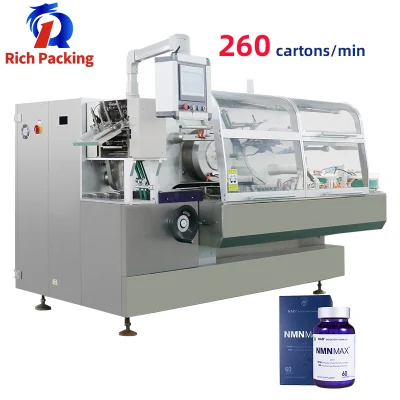 High Speed Full Automatic Bottle Vial Box Carton Packing Cartoning Machine