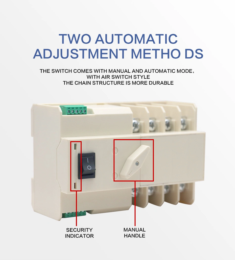 Dual Power Auto Transfer Switch 2p 3p 4p 63A 80A 100A Single-Phase Three-Phase Automatic Transfer Switch ATS Power Transfer