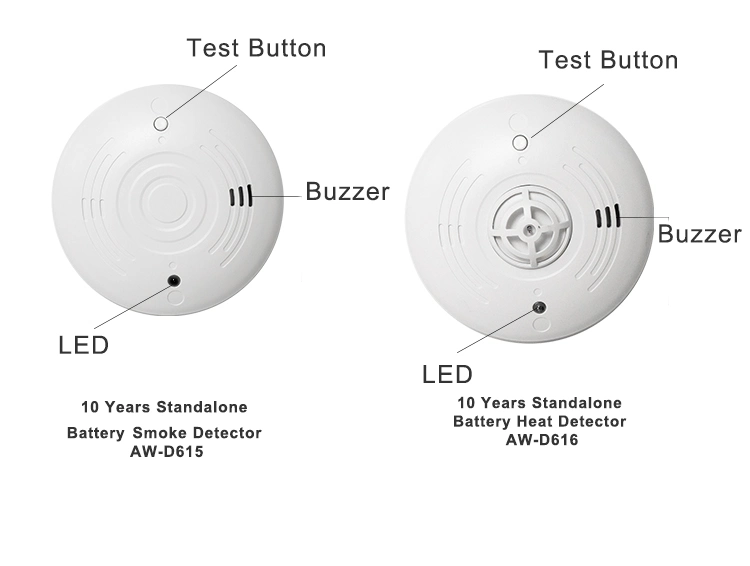 10 Years Battery Smoke Alarms Detector Photoelectric Wireless Fire Alarm Battery Smoke Detector