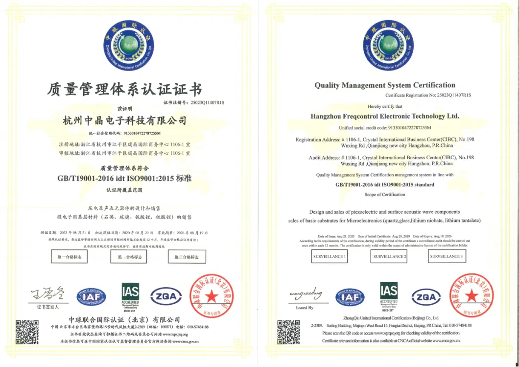 Lithium Niobate on Insulator Substrates / Wafers (LNOI)