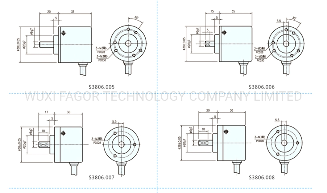 Highly Reliable S38 / S50 Solid Shaft Rotary Encoder