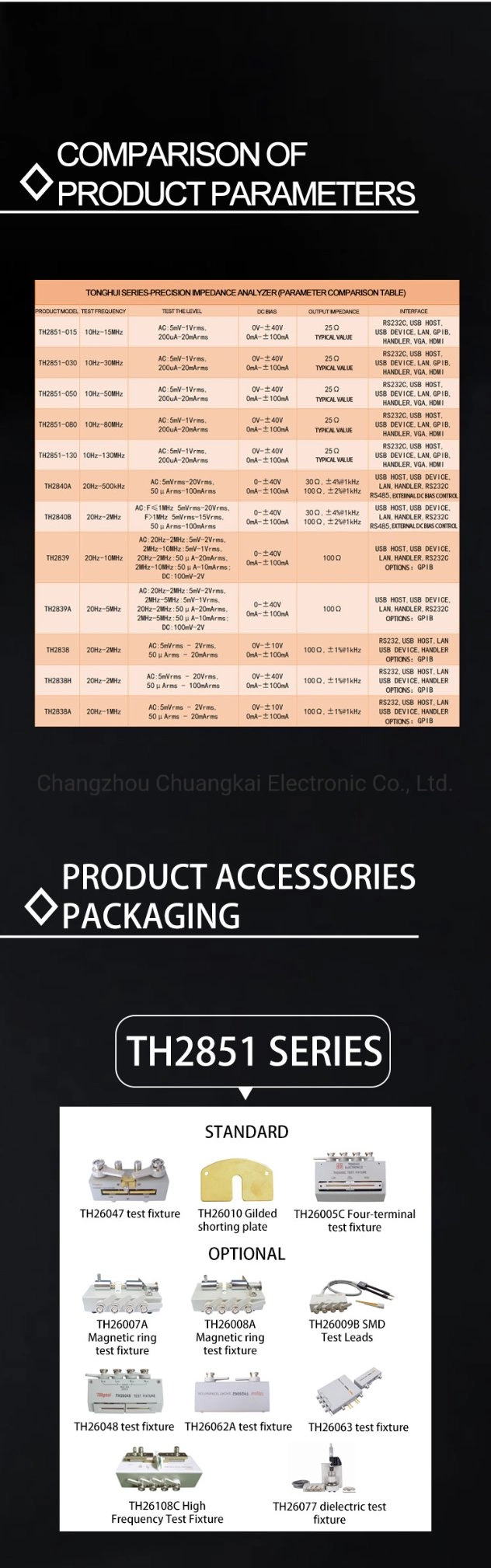 Tonghui Th2851-130 Impedance Analyzer 10.1 Inches TFT LCD Display