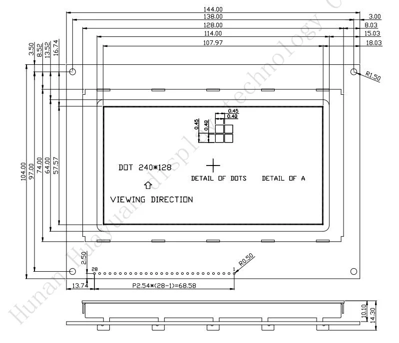 Rg240128-5129tp Ronen 5.1 Inch 240*128 Resolution with Touch Screen Stn LCD Module