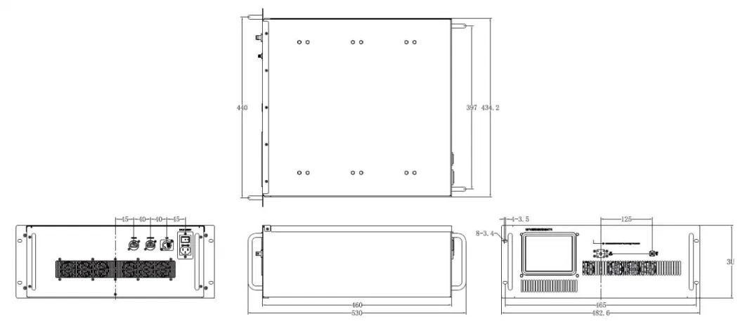 20kHz-2MHz 50dB Gain Wide Bandwidth 100W SMA Output Power Solid State High Power Amplifier