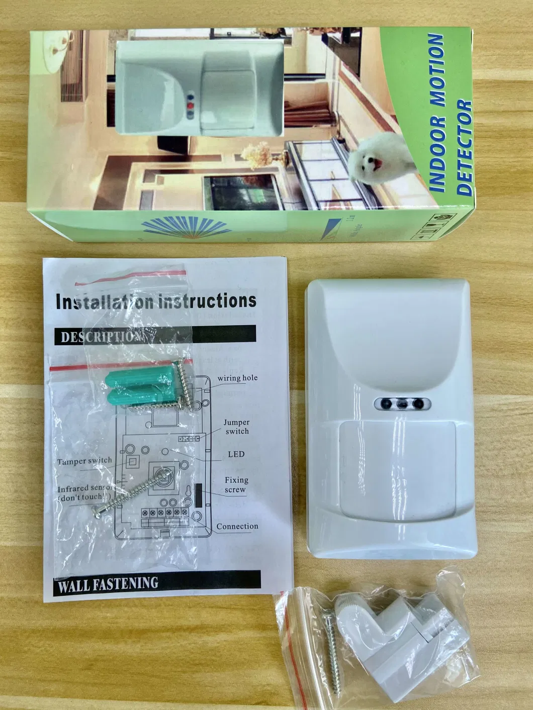 Wired Indoor PIR Motion Detector with Long Range Detection