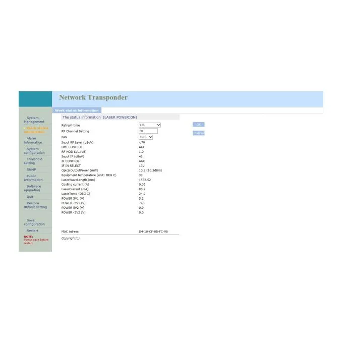 FWT-2600c CATV+in Satellite Optical Transmitter 10 dBm Output