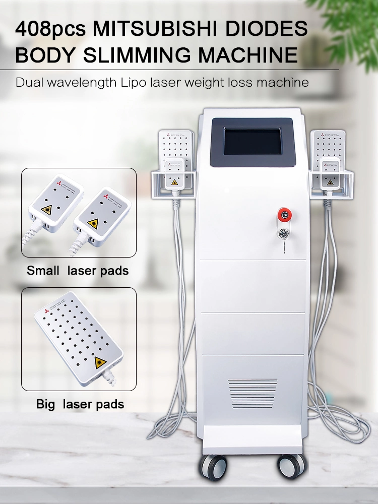 Stationary 408 Diodes Zerona Laser Treatment for Weight Loss Equipment Fat Burning Laser Cellulite Reduction Beauty Machine or Salon Use Br508