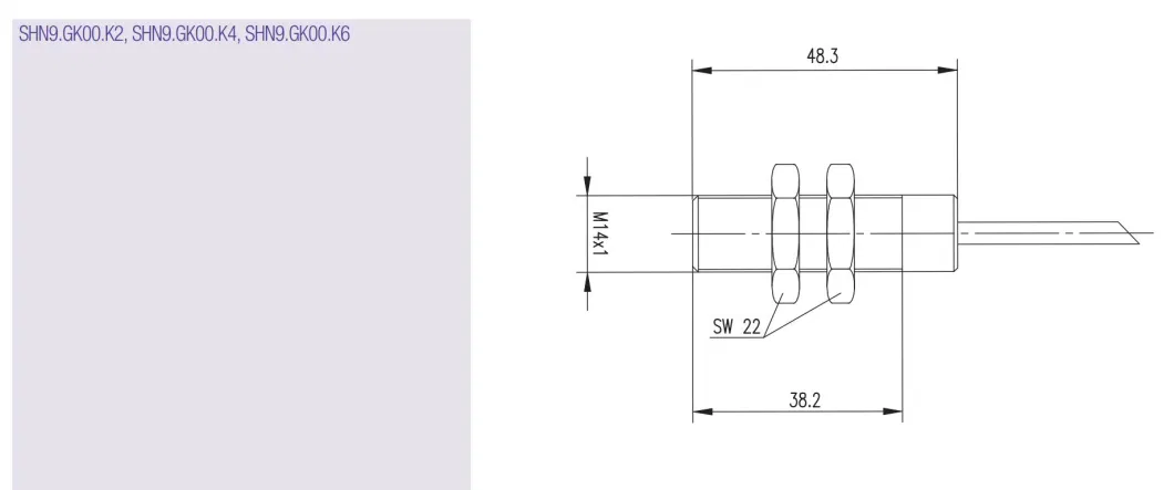 Kjt-Shn9. Gk00. K2-Ly 1-Channel Hall M14 Light Duty Speed Sensors