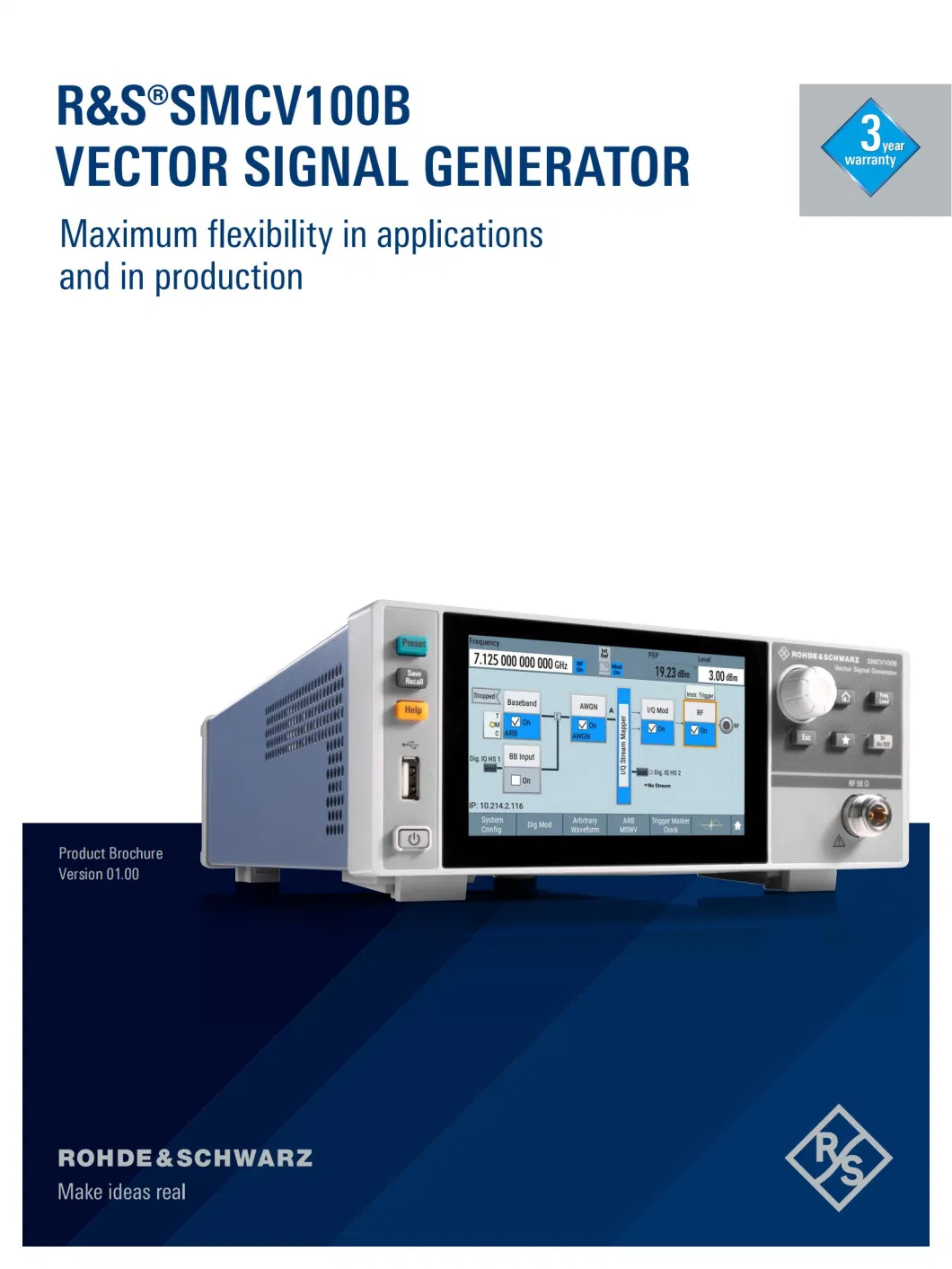 R&S Smcv100b Electronic Instrument Function Vector Signal Generator