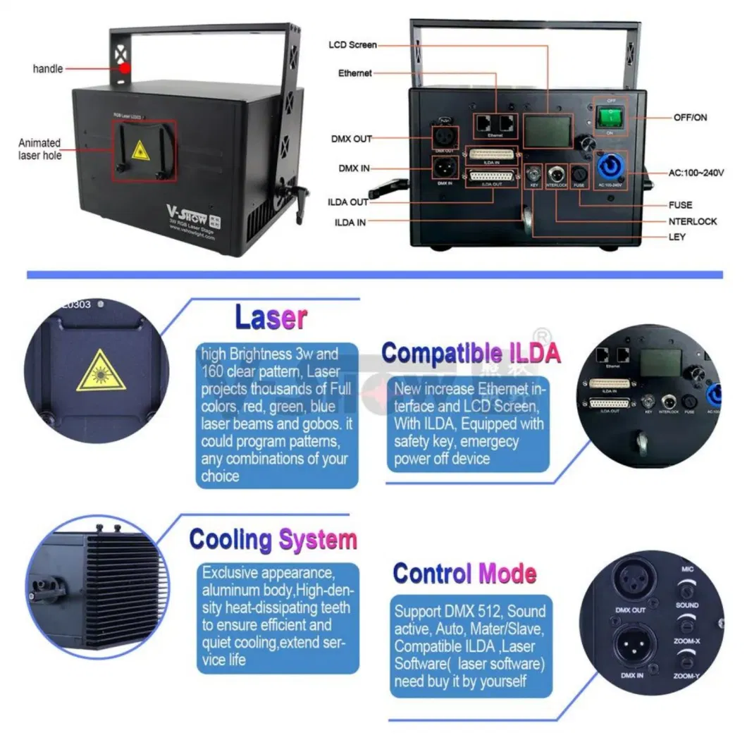 V-Show DJ Disco Laser Stage Equipment Light