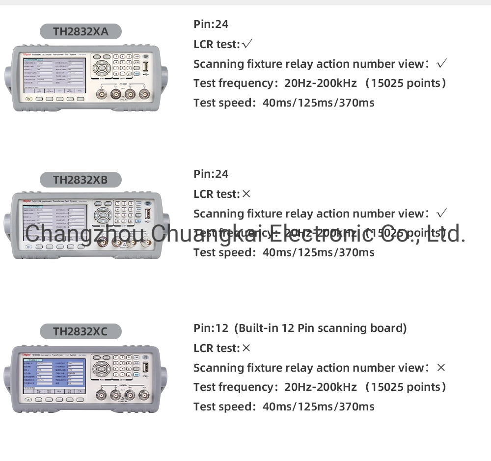 Tonghui Th2832xb 4.3 Inch TFT LCD 272*480 Automatic Transformer Test