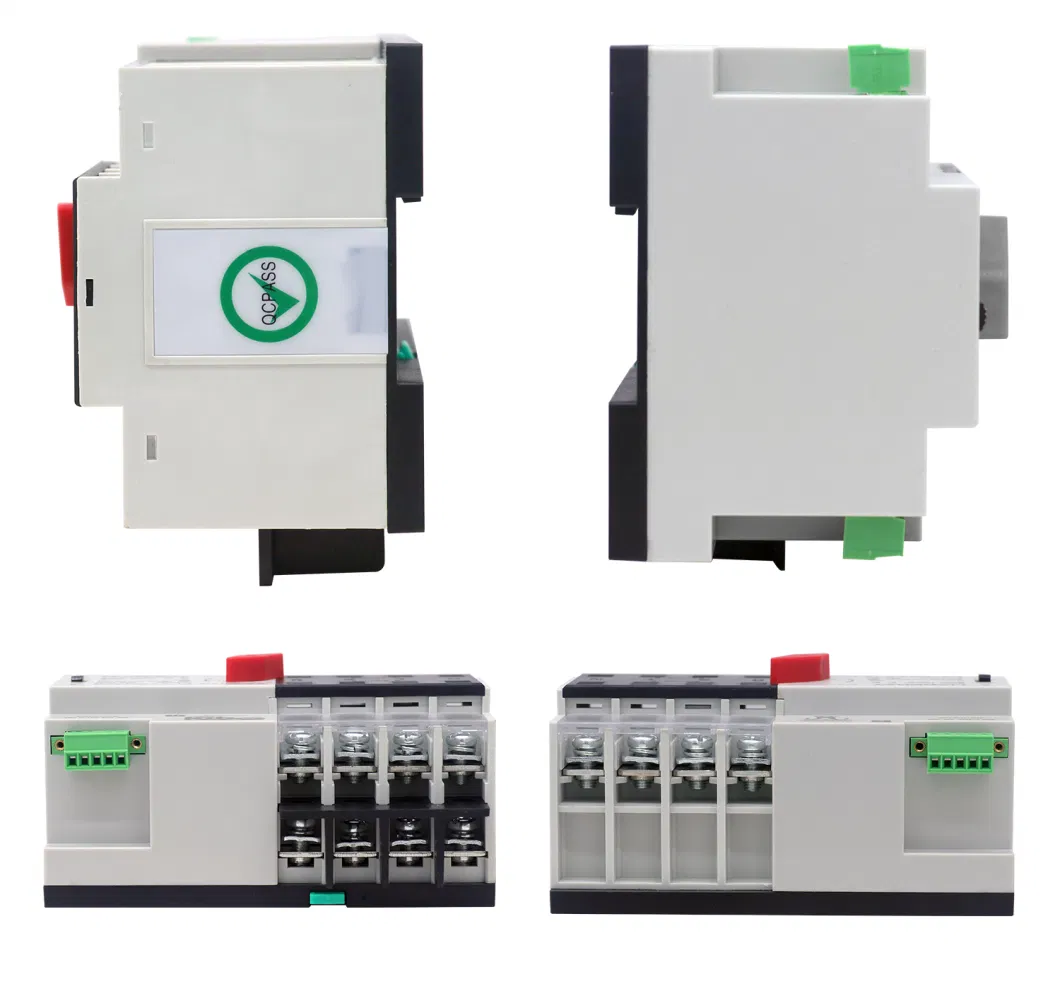 Solar Type Automatic Transfer Switch, DIN Rail Type Dual Power Changeover Switch 4p 63A Single Phase ATS for Generator 1PCS