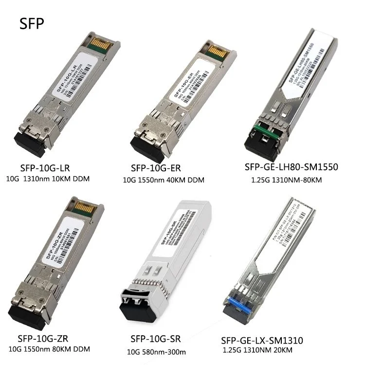 100Mbps 1.25g 10g SFP Module 20km Transceiver Bidi Single Dual Mode Lr Sr Fiber Optic SFP Module