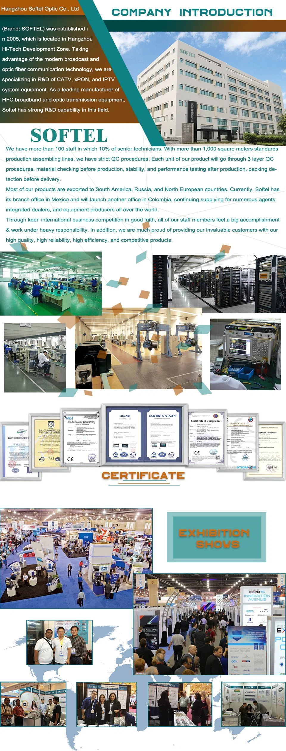 Softel Adjacent Channel Modulator Fixed Analog Modulator CATV