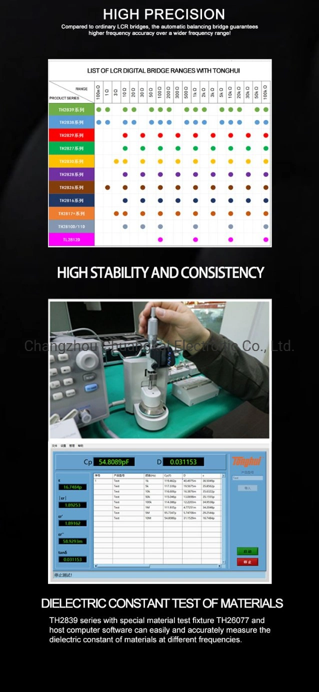 Tonghui Th2851-130 Impedance Analyzer 10.1 Inches TFT LCD Display