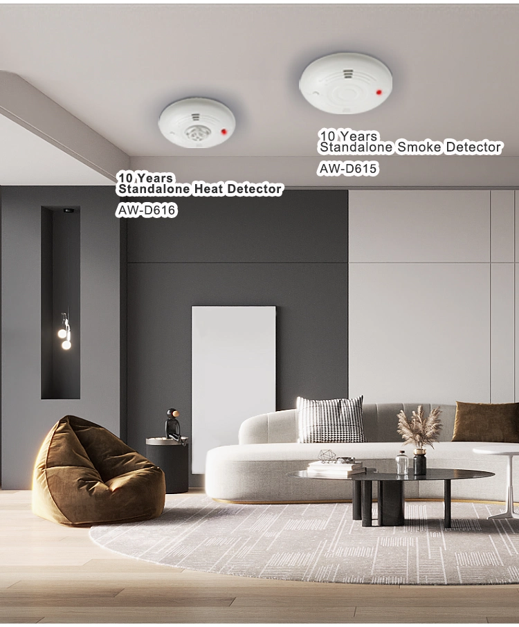 Intelligent Smoke Detector with 10 Years Battery Detector for Home Security