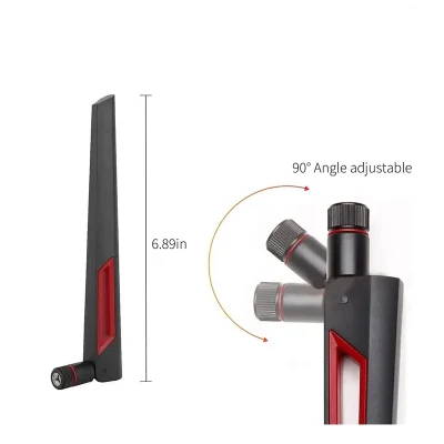 Antena WiFi de doble banda de 12 dBi, 2,4G 5g 5,8g antena RP SMA macho, antena de router WLAN amplificador de antenas universales
