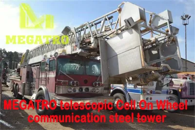 Megatro celda telescópico en la rueda torre de comunicaciones