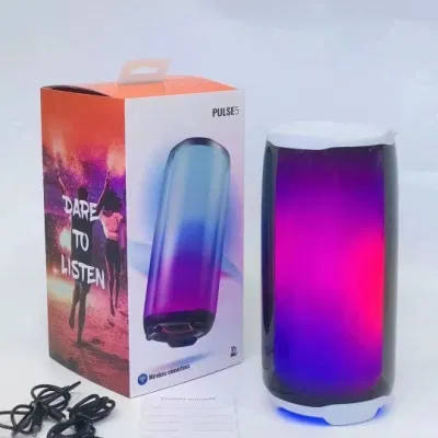 Altavoz inalámbrico Bluetooth con luz LED impermeable al aire libre de altavoz Subwoofer Soundbar sonido HiFi altavoz de graves profundos y pulso5