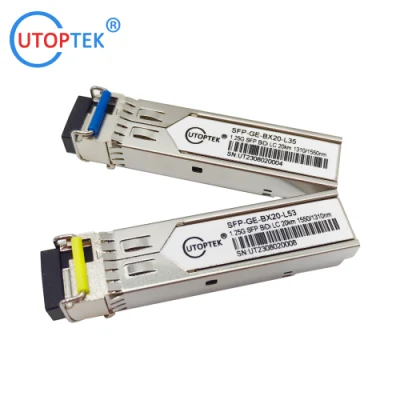 Industrial 1,25g SFP SMF Bidi SC/LC 20km 1310/1550nm DDM SFP Módulo transceptor