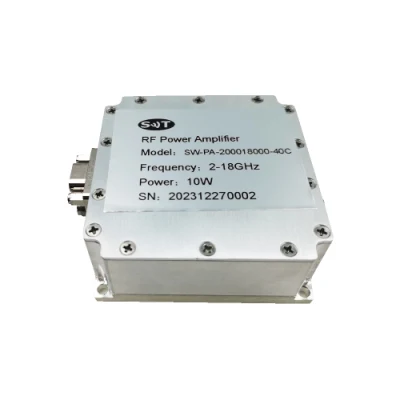 Amplificador de potencia RF 2-18GHz 10W/50W conectores SMA de estado sólido personalizados Fabricante