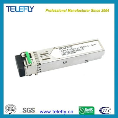 De Alta Velocidad de Cisco SFP-2.5Comaptible Bidi G-60km módulo transceptor de fibra