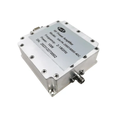 Amplificador de potencia RF 2-18GHz 10W/50W conectores SMA de estado sólido personalizados Fabricante