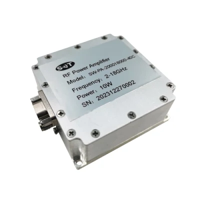 Amplificador de potencia RF 2-18GHz 10W/50W conectores SMA de estado sólido personalizados Fabricante