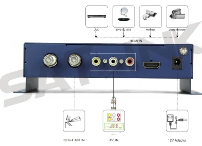St-6701 modulador de ISDB-T TV Digital LCD de 2,4 pulgadas Soporte de receptor mostrar