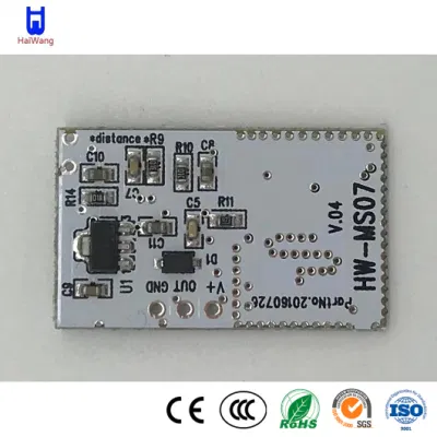 China Hw-Ms Haiwang07 30*18*4 Tamaño del sensor de movimiento de microondas externo fabricantes muestra disponible Vo=3V /0,1 Ma PCB de la tensión de salida del módulo del sensor de microondas
