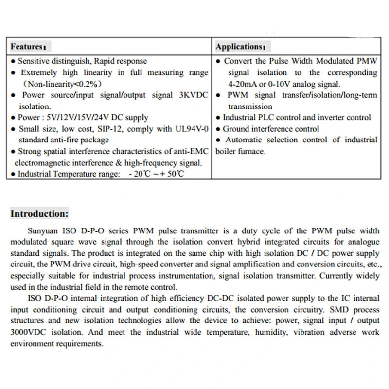 Pulse Width Modulation Pmw Signal 100Hz, 1kHz, 10kHz, 20kHz to Analog Signal 4-20mA, 0-10V Converter