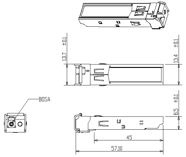 Cisco High Speed Bidi Comaptible SFP-2.5g-60km Fiber Transceiver Module