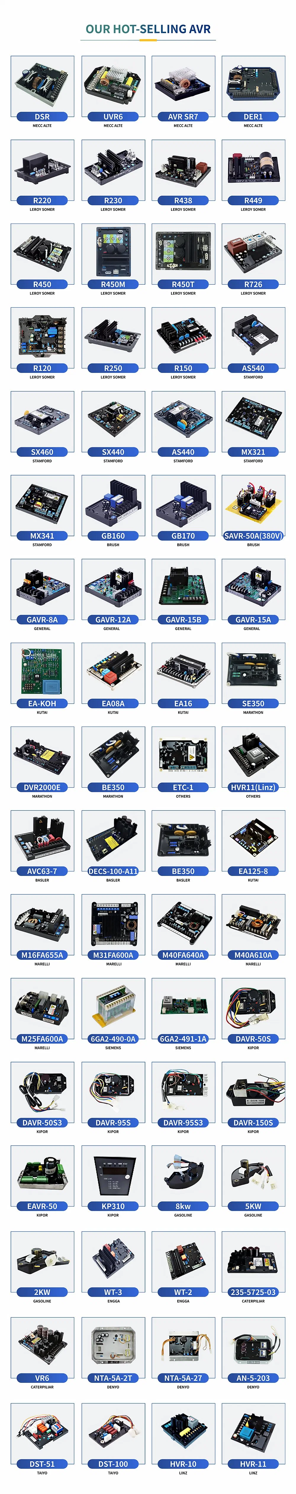 Kutai Automatic Voltage Regulator AVR Ea08A for Brushless Generator