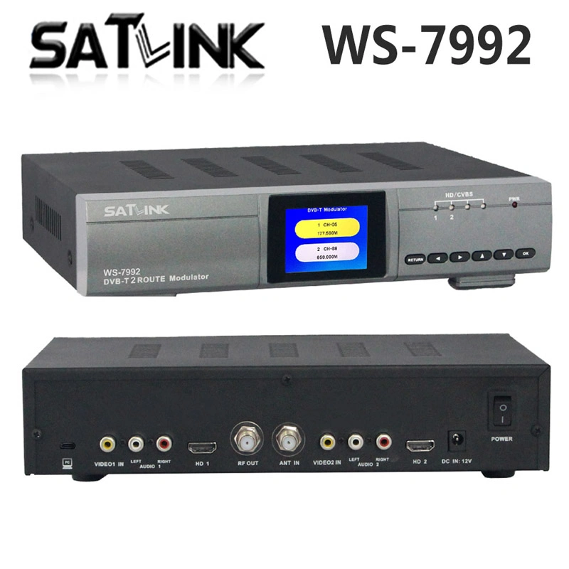 Original Satlink Ws-7992 2 Route DVB-T Modulator AV HD Two Router Dm Modulator Satlink DVB-T HD Digital RF Modulator (ws7992)