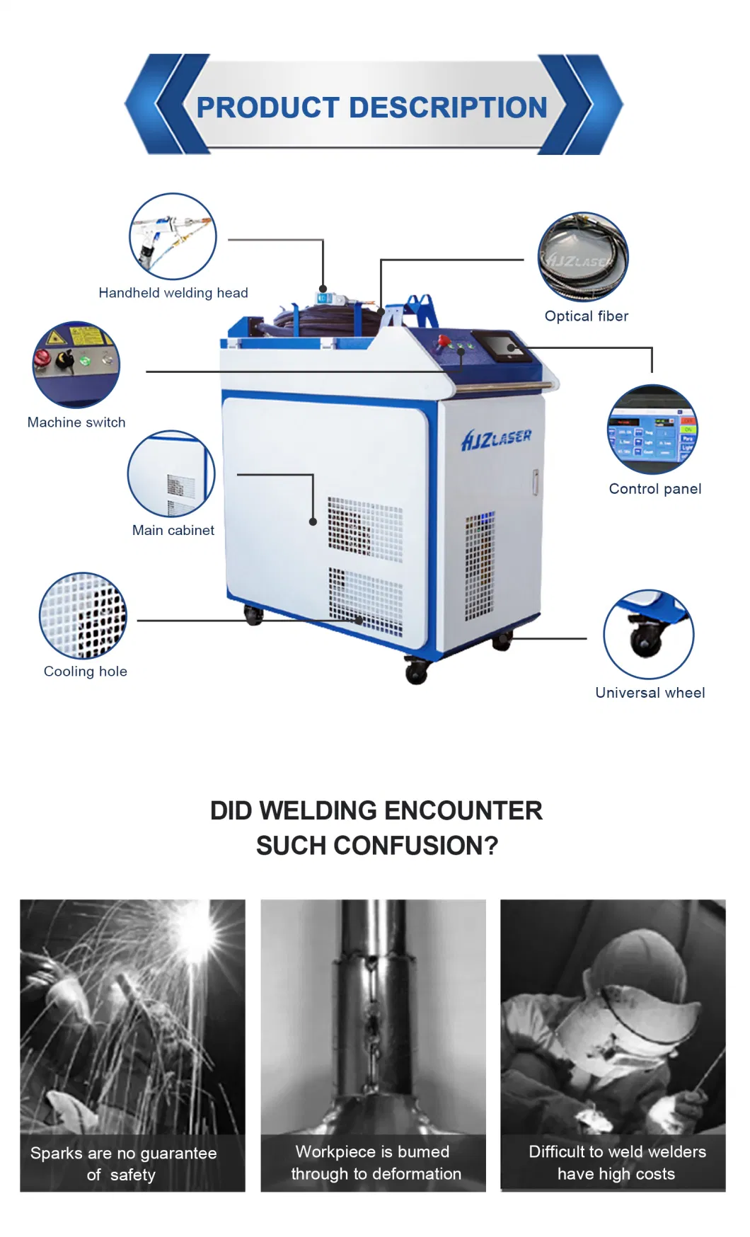 1000W 1500W 2000W Handheld Laser Wedling Machine with Wire Feeder